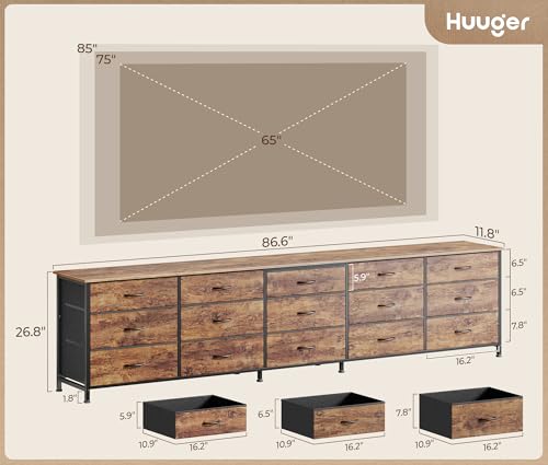 86.6 Inch Long Dresser for Bedroom, TV Stand for 65, 75, 85 Inch TV, view 4