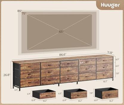 86.6 Inch Long Dresser for Bedroom, TV Stand for 65, 75, 85 Inch TV, view 4