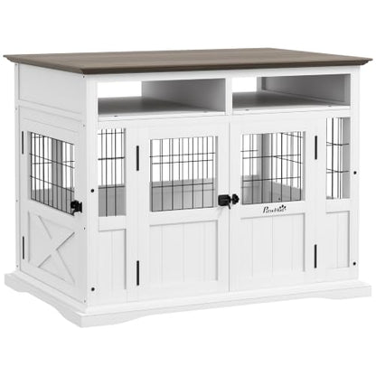 Dog Crate Furniture Side End Table with Storage, view 2