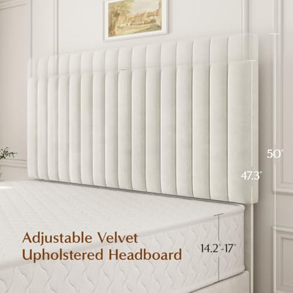 50" Tall Queen Bed Frame with Adjustable Headboard, view 4