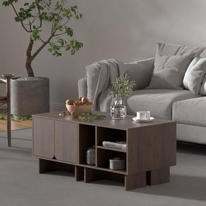 Modular TV Stand for Up to 100 Inch TV, Walnut Entertainment Center, view 5