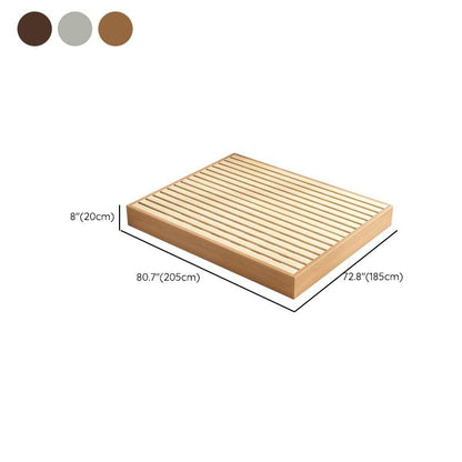 Bed Frame Without Headboard, Scandinavian Solid Wood Platform Bed Frame Wood Slat Support (Mattress Not Included) for Bedroom Home Farmhouse- California King Wood