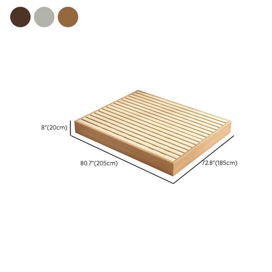 Bed Frame Without Headboard, Scandinavian Solid Wood Platform Bed Frame Wood Slat Support (Mattress Not Included) for Bedroom Home Farmhouse- California King Wood
