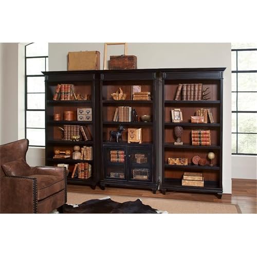 Hartford Wood Bookcase in Two Tone Distressed Black
