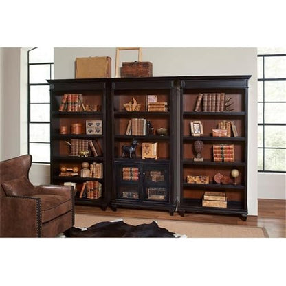 Hartford Wood Bookcase in Two Tone Distressed Black