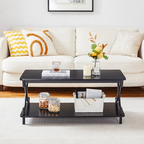 Coffee Table for Living Room with Round Corners Modern Farmhouse Center Table, view 8