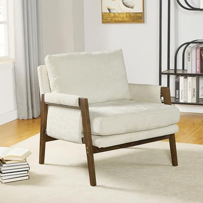 Kelly Mid-Century Modern Accent Armchair, White
