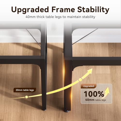 71 Inch Long Computer Desk with Power Outlet, Thicker Desktop & Legs, view 7