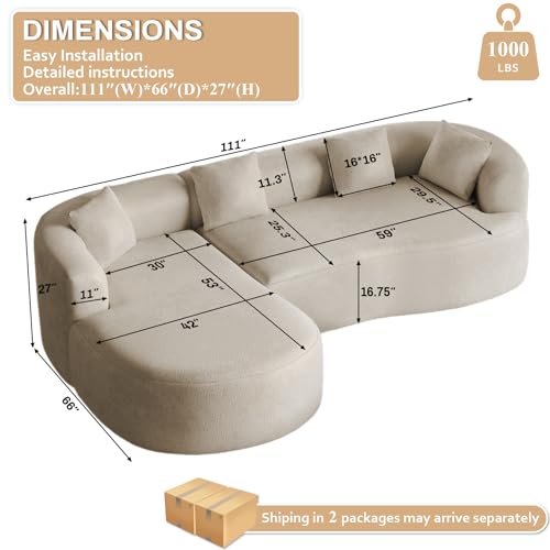 Luxury Modern Tight Curved Back Sofa, view 3