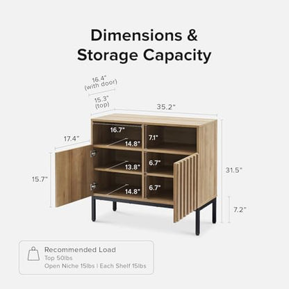 Norwin Storage Cabinet, Sturdy Modern Rustic Industrial Buffet Sideboard, view 3