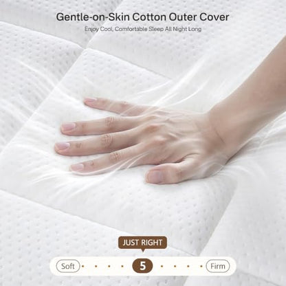 Twin XL Mattress, 12 inch XL Twin Hybrid Cooling Memory Foam Mattress in a Box, view 5