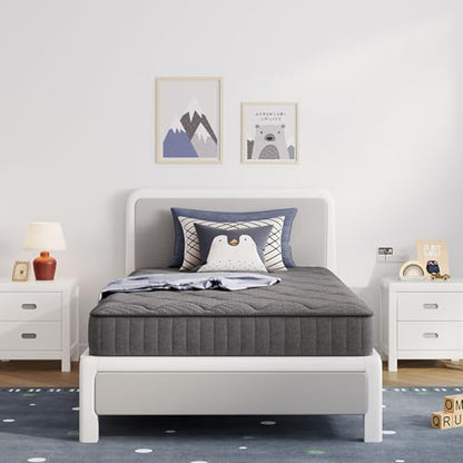 8 Inch Twin Mattress, Medium Firm Hybrid Mattress in a Box, view 2