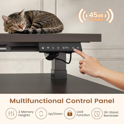 L Shaped Electric Standing Desk with 3 Drawers and Power Outlet, view 5