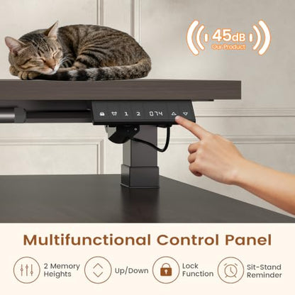 L Shaped Electric Standing Desk with 3 Drawers and Power Outlet, view 5