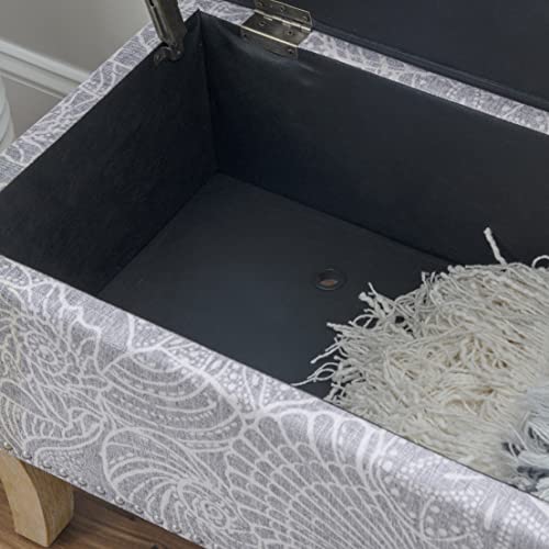 Stone Upholstered Storage Stephanie Ottoman