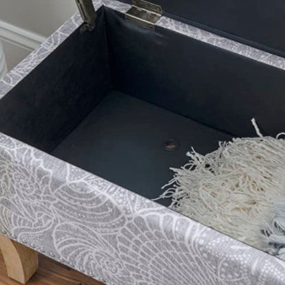 Stone Upholstered Storage Stephanie Ottoman