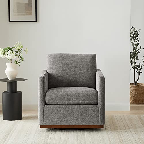 CHITA Swivel Accent Chair, FSC Certified Wood Frame, Fully Assembled, Grey
