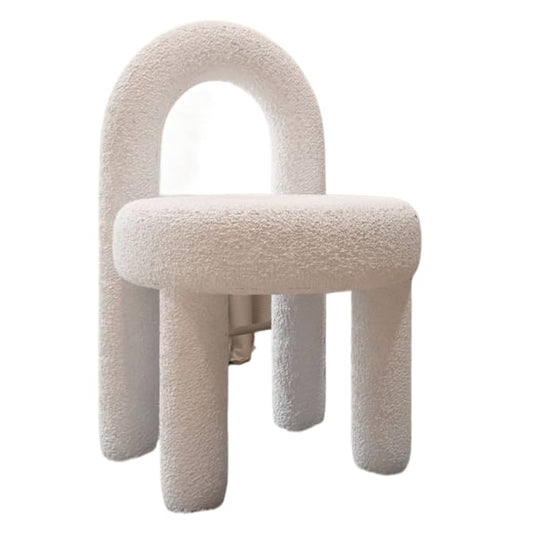 Bedroom Makeup Chair, Dressing Stool, Light Luxury and High-End Feeling, Simple and Thickened Internet Famous Nail and Dressing Table Chair,Cashmere White (Cashmere White)