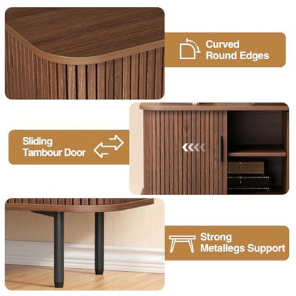47''W x 32''H Walnut Storage Cabinet, view 6