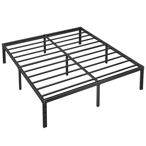 Heavy Duty Black Platform Bed Frame with Steel Support, view 5