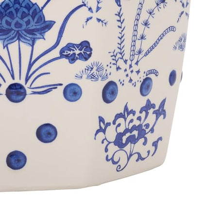 SAFAVIEH Furniture - Cloud 9 Decorative Garden Stool - Blue - Ceramic - Artisan Hand-Painted Design - Ideal for Living Room, Patio, Garden - Fully Assembled (ACS4557A)
