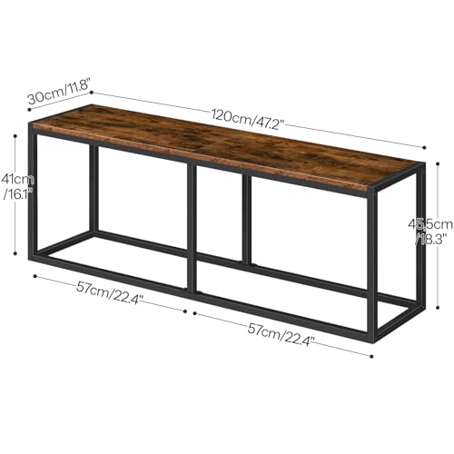 Dining Bench, 47.2 Inch Dining Table Bench, Industrial Style Kitchen Bench, view 4