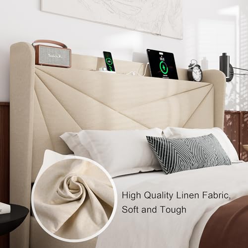 Queen Size Bed Frame with Charging Station, view 6