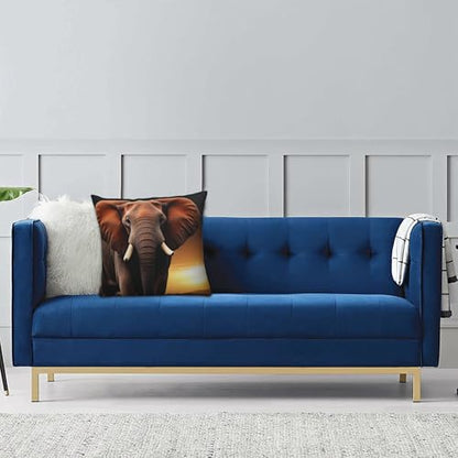 Elephant sunset in Kenya throw pillow cover, view 8