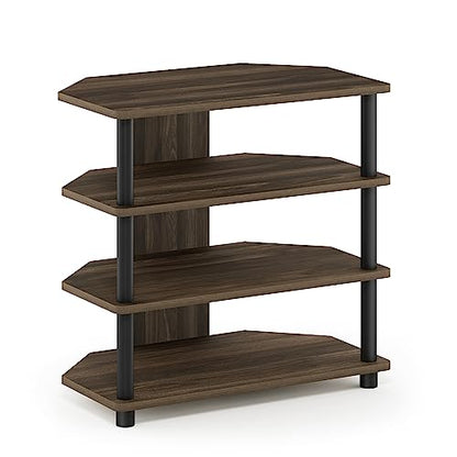 Turn-N-Tube Easy Assembly 4-Tier Petite Entertainment Center / TV Stand / TV Unit / TV Desk, Columbia Walnut/Black