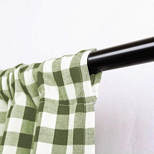 Room Darkening Window Valance, 58W x 14L Inches Top Rod Pocket Checkered Gingham Curtain Valance Scarf, Modern Farmhouse Window Curtain Valance Classic Buffalo Checked Plaid, Sage