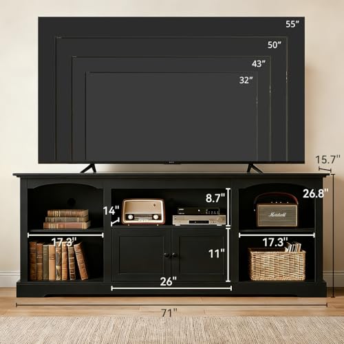 LUCKLIFE 71" TV Stand for TVs up to 80 Inch, view 3