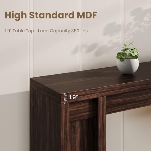 70.9-Inch Entryway Table, Wooden Farmhouse Console Table, Thick Sofa Table Behind Couch Table, Long Console Tables for Entryway Living Room, Walnut