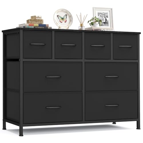 Wide Dresser for Bedroom, 8 Fabric Drawers with Steel Frame, view 2