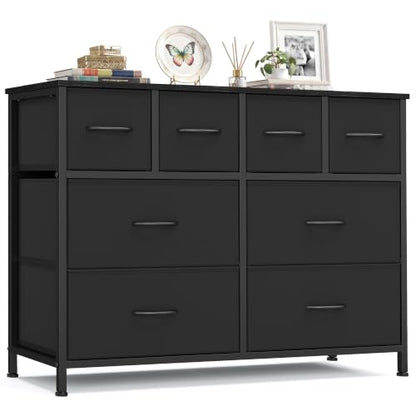 Wide Dresser for Bedroom, 8 Fabric Drawers with Steel Frame, view 2