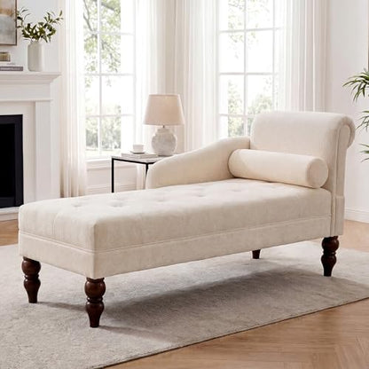 Chaise Lounge Chair with Armrest & Lumbar Pillow, Upholstered Sofa, view 2
