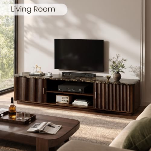 Faux Marble Top TV Stands for Living Room Bedroom 70” TV Consoles, view 7