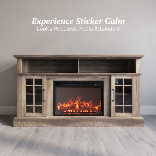 Astorga 58" TV Stand with 23" Electric Fireplace - Ashland Pine, view 5