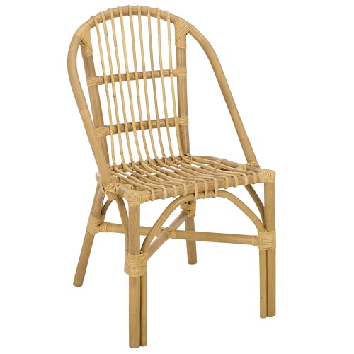SAFAVIEH Furniture - Oksana Woven Accent Chair - Natural Rattan - Fully Assembled - Ideal for Living Room, Bedroom, Dining Space, 17.7" Seat Height (ACH9904A)