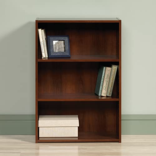 Beginnings 3-Shelf Bookcase, Bookshelf with Adjustable Storage Shelves, in Brook Cherry finish