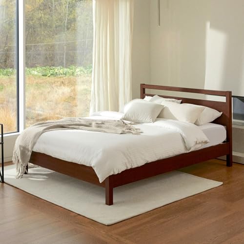 Signature Wood Platform Bed Frame with Headboard, Essential, Noise Free, view 4