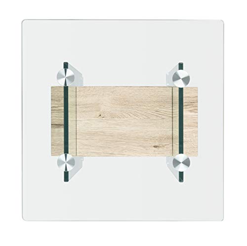 SAFAVIEH Home Collection – Kayley Modern Glass Accent Table with Natural Shelf, Clean-Lined Side Table for Living Room or Bedroom (ACC7001A)