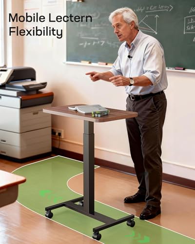 Mobile Standing Desk, Wider Height Adjustable Computer Desk, view 7
