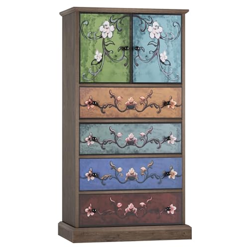 50" H Boho Dresser Vintage Dresser, 4 Drawer Dresser for Bedroom, view 2