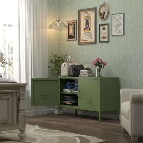 Metal Storage Cabinet, Metal Cabinet with Doors and Adjustable Shelf, view 3