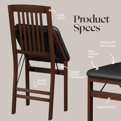 Folding Wood Dining Chairs, Padded, No Assembly, 2 Pack, view 9