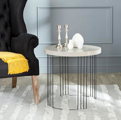Safavieh Home Collection Kelly Mid-Century Modern Taupe and Black Side Table