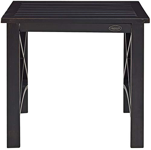 Kaplan Weather Resistant Metal Outdoor Side Table for Patio, Deck, Porch, Oiled Bronze