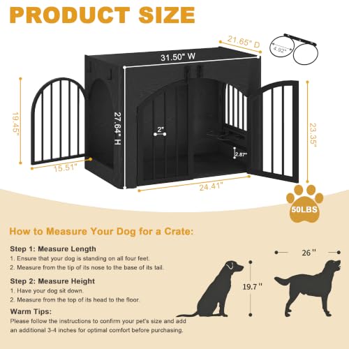 31.5" Dog Crate Furniture for Small/Medium Dogs, view 3