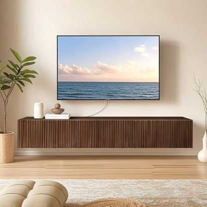 70.7" Floating TV Stand, Modern Wall Mount Entertainment Center TV Shelf, view 2