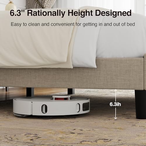 Queen Size Bed Frame, Queen Bed Frame with Headboard, view 7